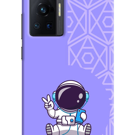 Cute Astronaut Chilling Vivo X70 Pro Hard Case Back Cover by Casekaro
