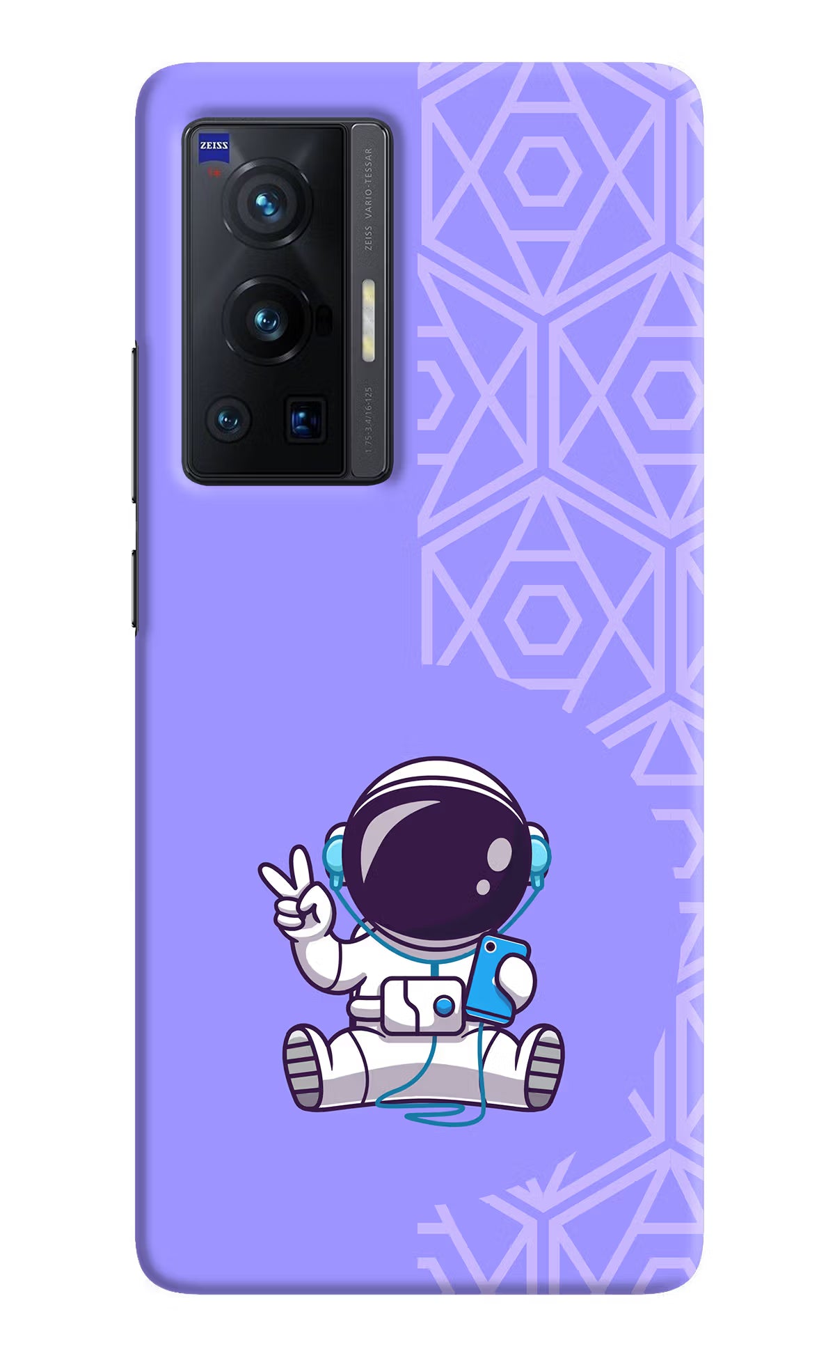 Cute Astronaut Chilling Vivo X70 Pro Hard Case Back Cover by Casekaro