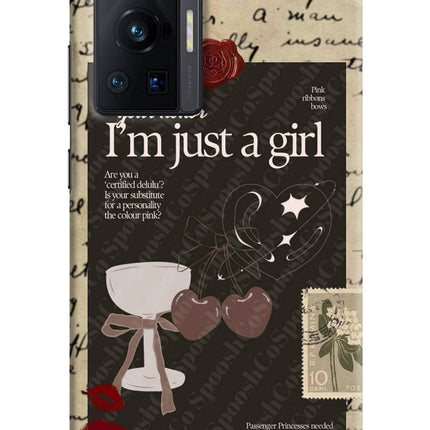 I am just a girl Vivo X70 Pro Hard Case Back Cover by Casekaro