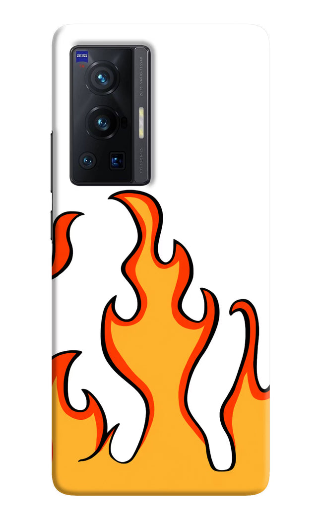 Fired Up – White Vivo X70 Pro Hard Case Back Cover by Casekaro