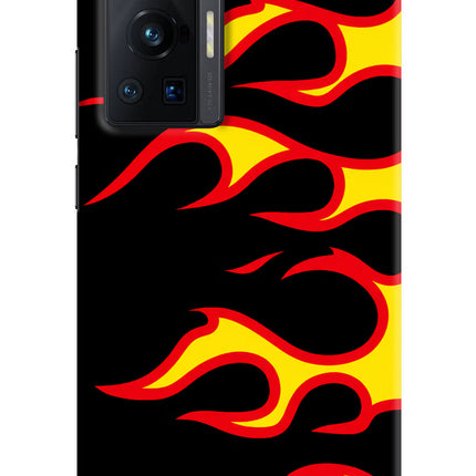 Side Sweep Flames Vivo X70 Pro Hard Case Back Cover by Casekaro