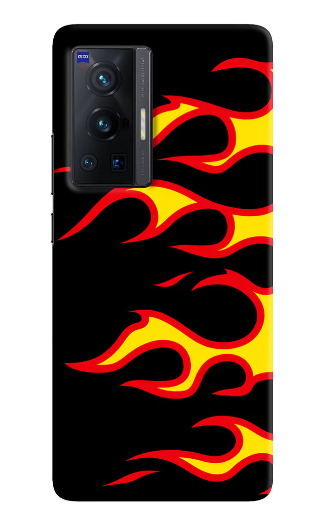 Side Sweep Flames Vivo X70 Pro Hard Case Back Cover by Casekaro