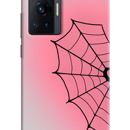 Pink Web Vivo X70 Pro Hard Case Back Cover by Casekaro