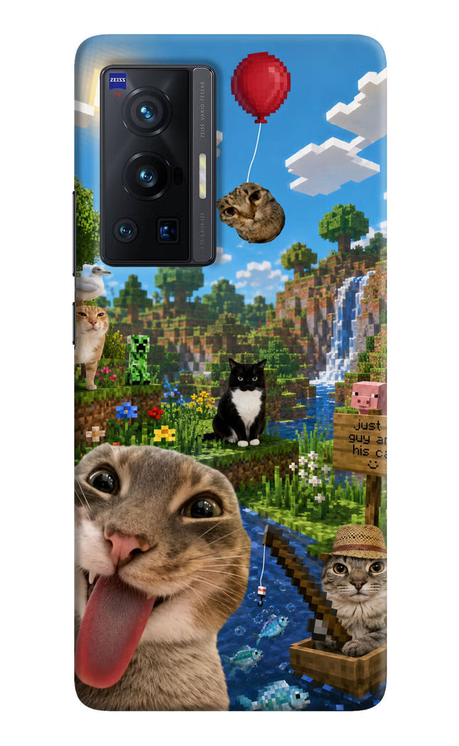 Minecraft Cat Chaos Vivo X70 Pro Hard Case Back Cover by Casekaro