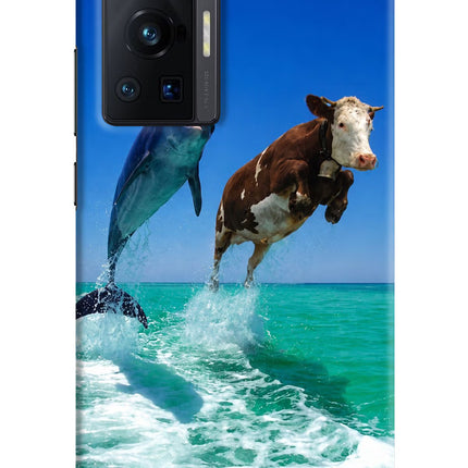 Dolphin vs Cow Vivo X70 Pro Hard Case Back Cover by Casekaro