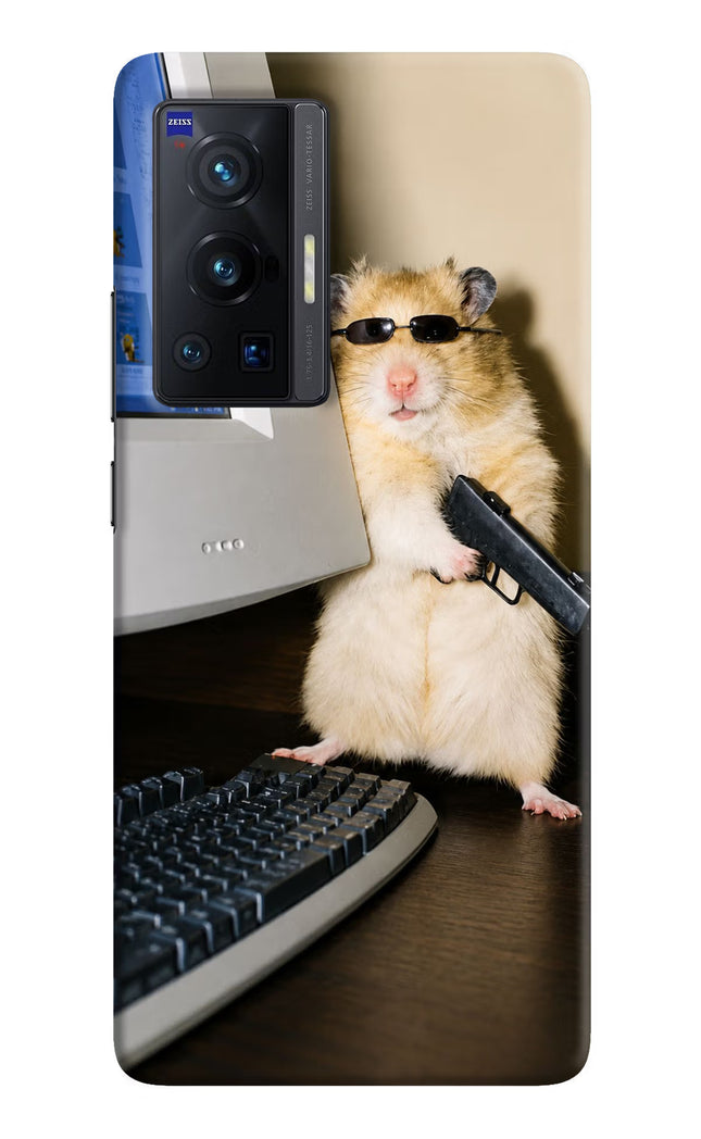 Hacker Hamster Vivo X70 Pro Hard Case Back Cover by Casekaro
