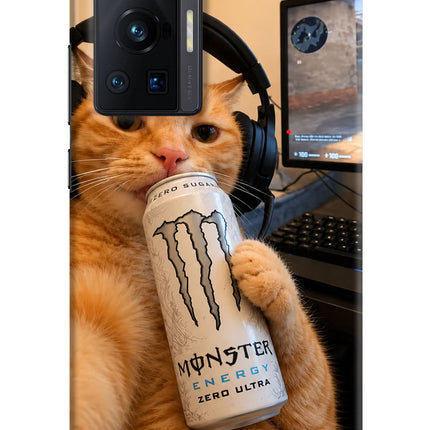Gamer Cat Energy Vivo X70 Pro Hard Case Back Cover by Casekaro