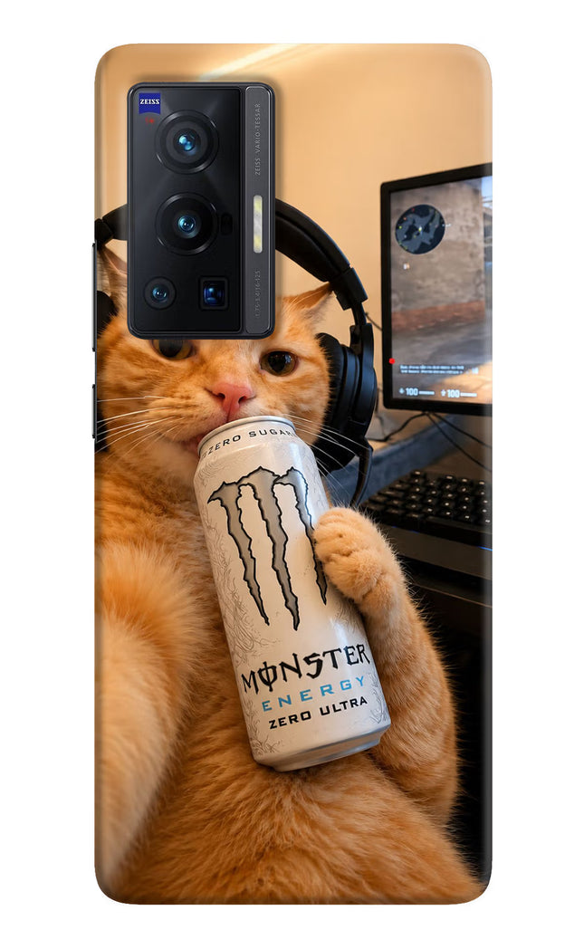 Gamer Cat Energy Vivo X70 Pro Hard Case Back Cover by Casekaro