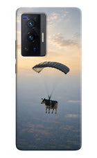 Skydiving Cow Vivo X70 Pro Hard Case Back Cover by Casekaro