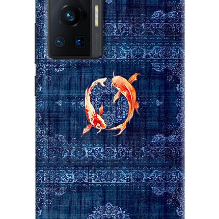 Koi Blue Vivo X70 Pro Hard Case Back Cover by Casekaro