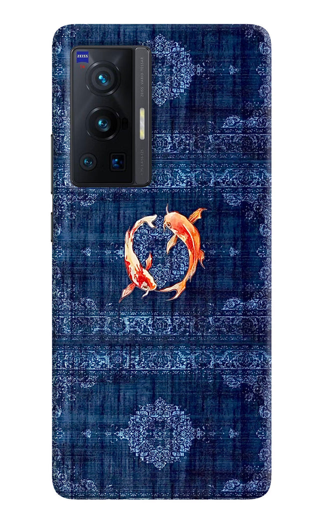 Koi Blue Vivo X70 Pro Hard Case Back Cover by Casekaro