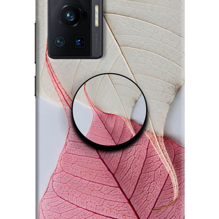 White Pink Leaf Vivo X70 Pro Pop Case by Casekaro