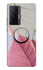 White Pink Leaf Vivo X70 Pro Pop Case by Casekaro