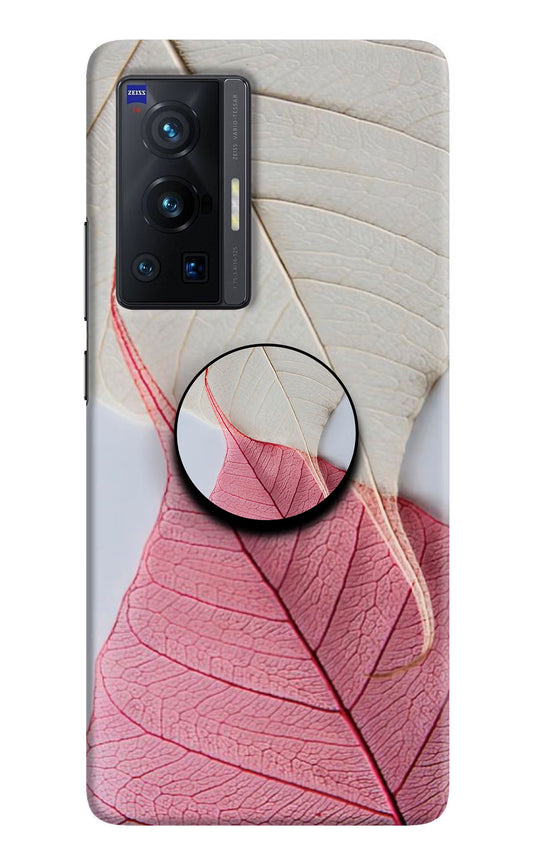 White Pink Leaf Vivo X70 Pro Pop Case by Casekaro