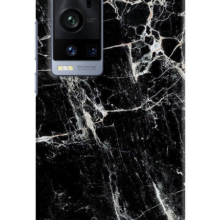Black Marble Texture Vivo X60 Pro+ Hard Case Back Cover by Casekaro
