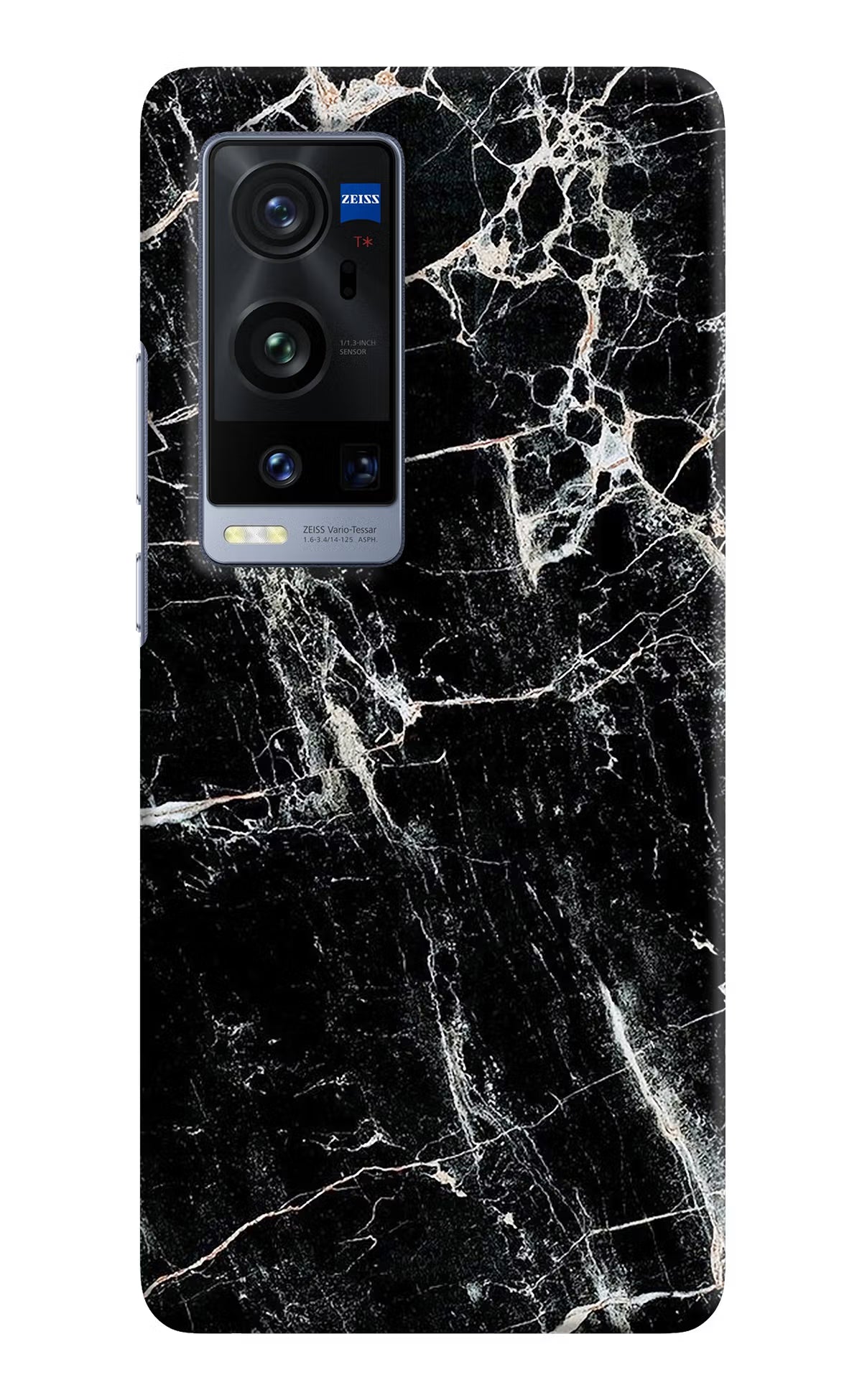 Black Marble Texture Vivo X60 Pro+ Hard Case Back Cover by Casekaro
