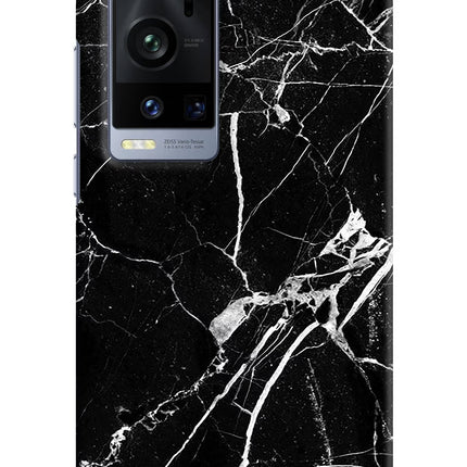Black Marble Pattern Vivo X60 Pro+ Hard Case Back Cover by Casekaro