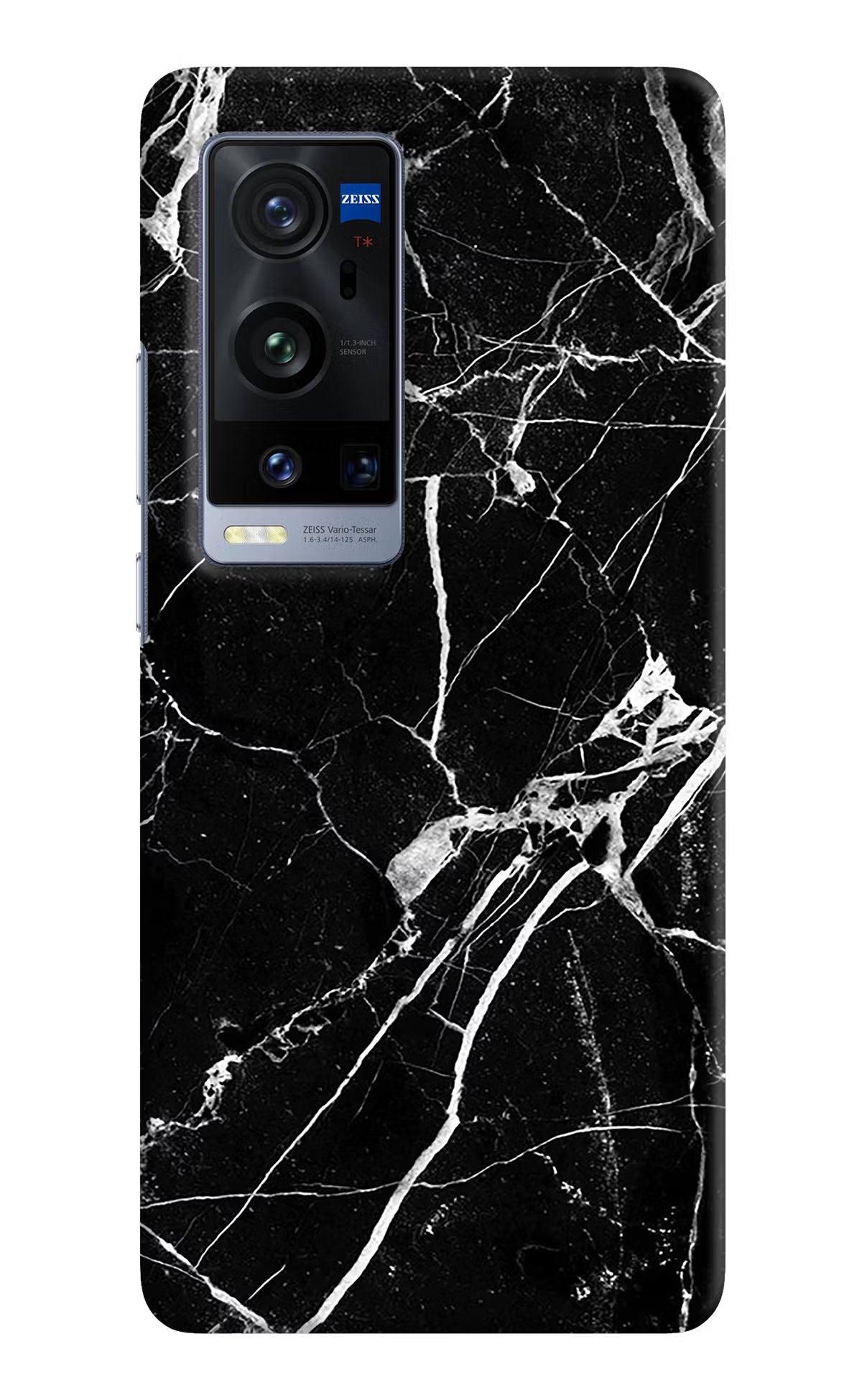 Black Marble Pattern Vivo X60 Pro+ Hard Case Back Cover by Casekaro