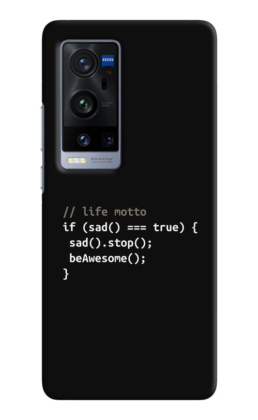 Life Motto Code Vivo X60 Pro+ Hard Case Back Cover by Casekaro