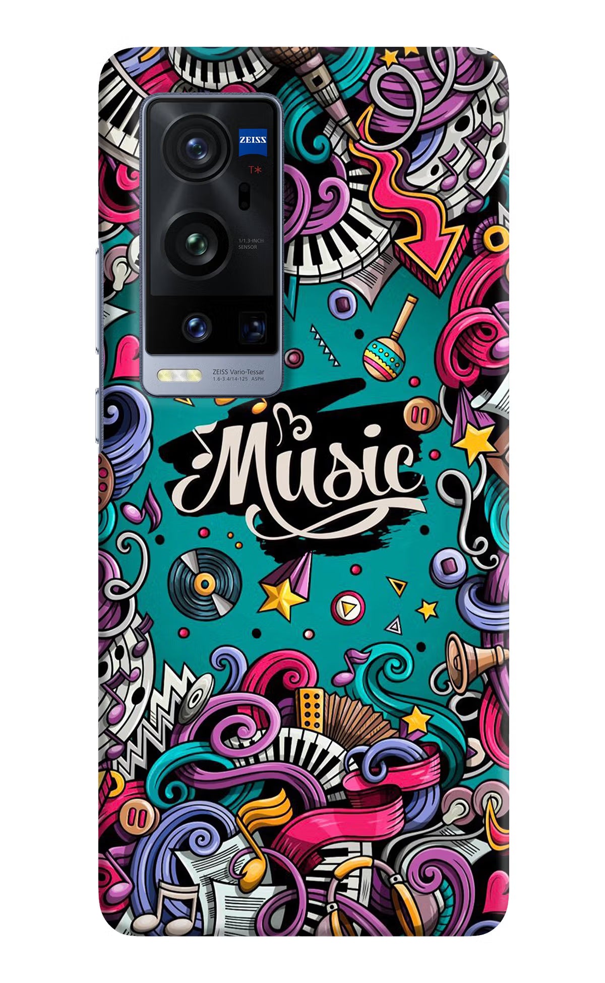 Music Graffiti Vivo X60 Pro+ Hard Case Back Cover by Casekaro