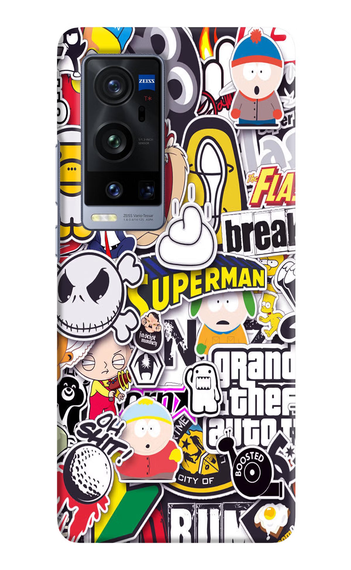 Sticker Bomb Vivo X60 Pro+ Hard Case Back Cover by Casekaro