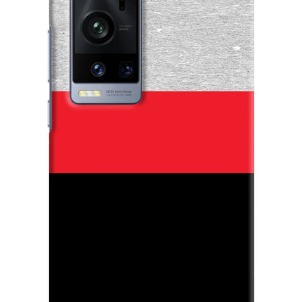 Tri Color Pattern Vivo X60 Pro+ Hard Case Back Cover by Casekaro