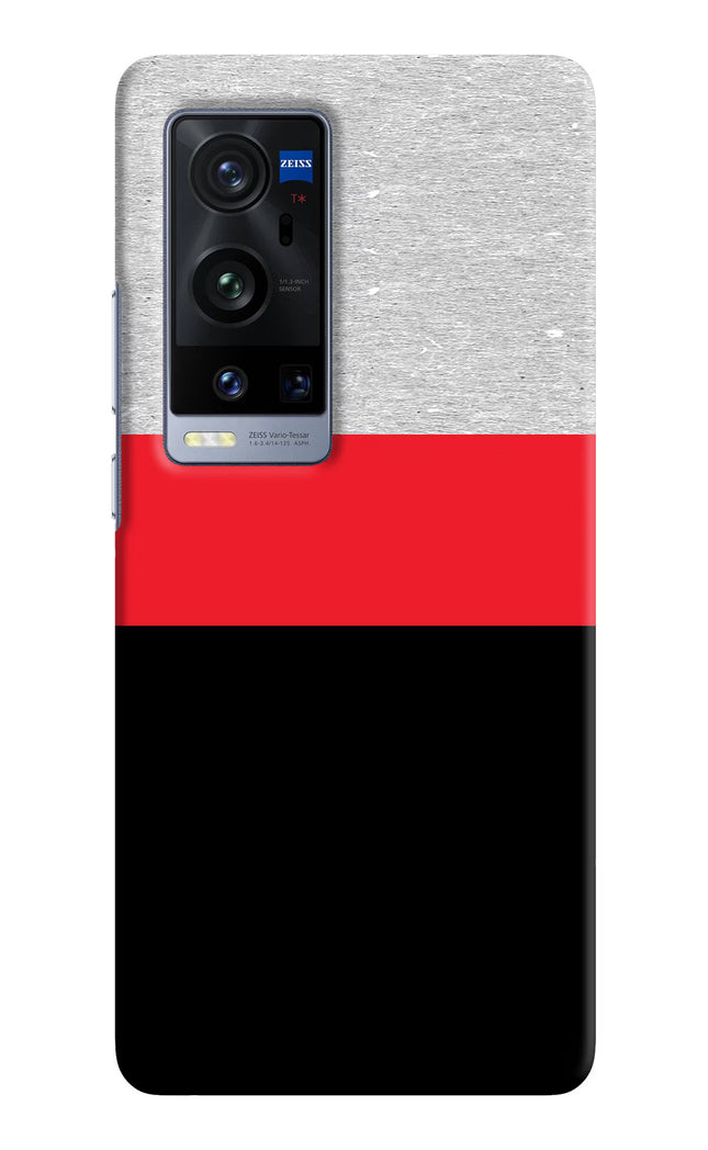 Tri Color Pattern Vivo X60 Pro+ Hard Case Back Cover by Casekaro