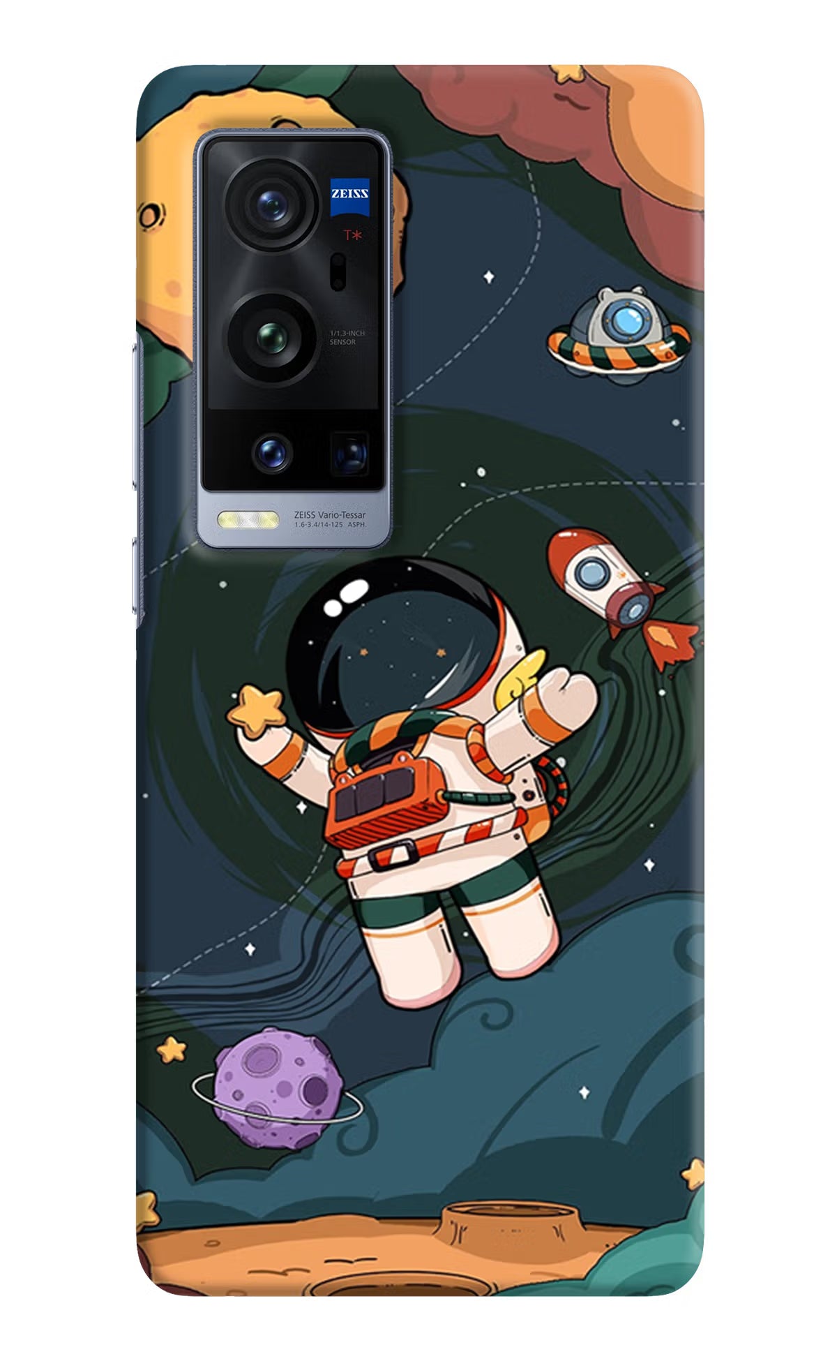 Cartoon Astronaut Vivo X60 Pro+ Hard Case Back Cover by Casekaro