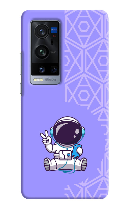 Cute Astronaut Chilling Vivo X60 Pro+ Hard Case Back Cover by Casekaro