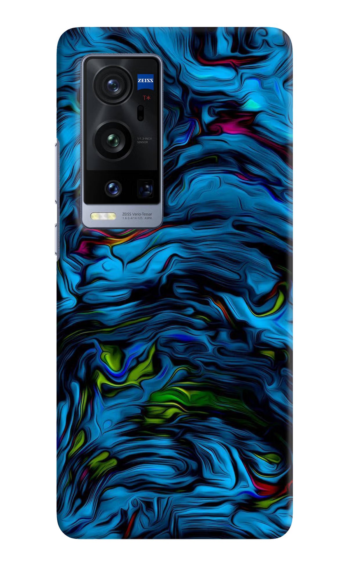 Dark Blue Abstract Vivo X60 Pro+ Hard Case Back Cover by Casekaro