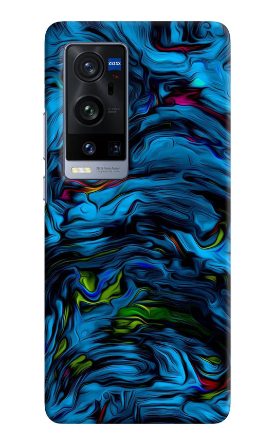 Dark Blue Abstract Vivo X60 Pro+ Hard Case Back Cover by Casekaro
