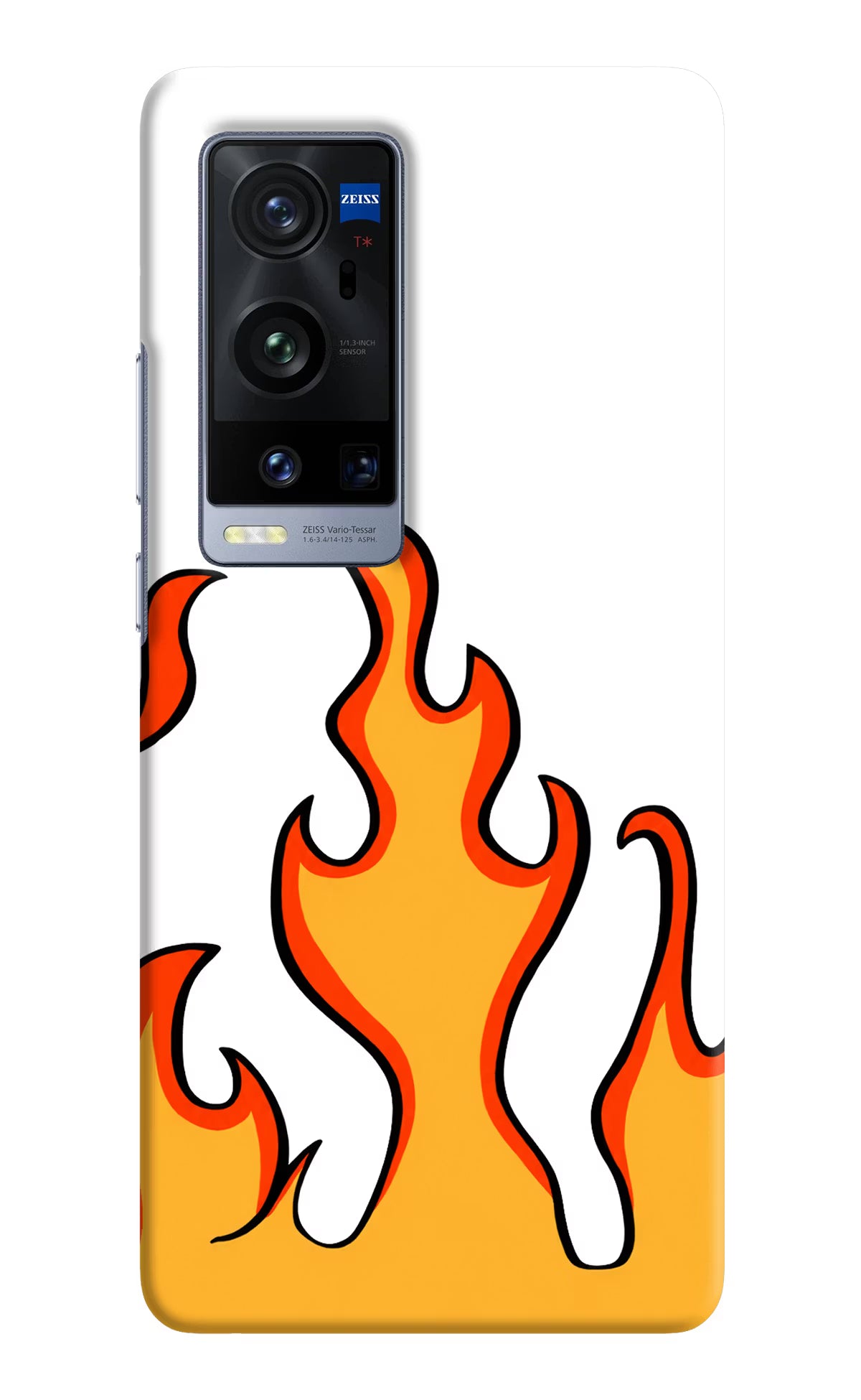 Fired Up – White Vivo X60 Pro+ Hard Case Back Cover by Casekaro