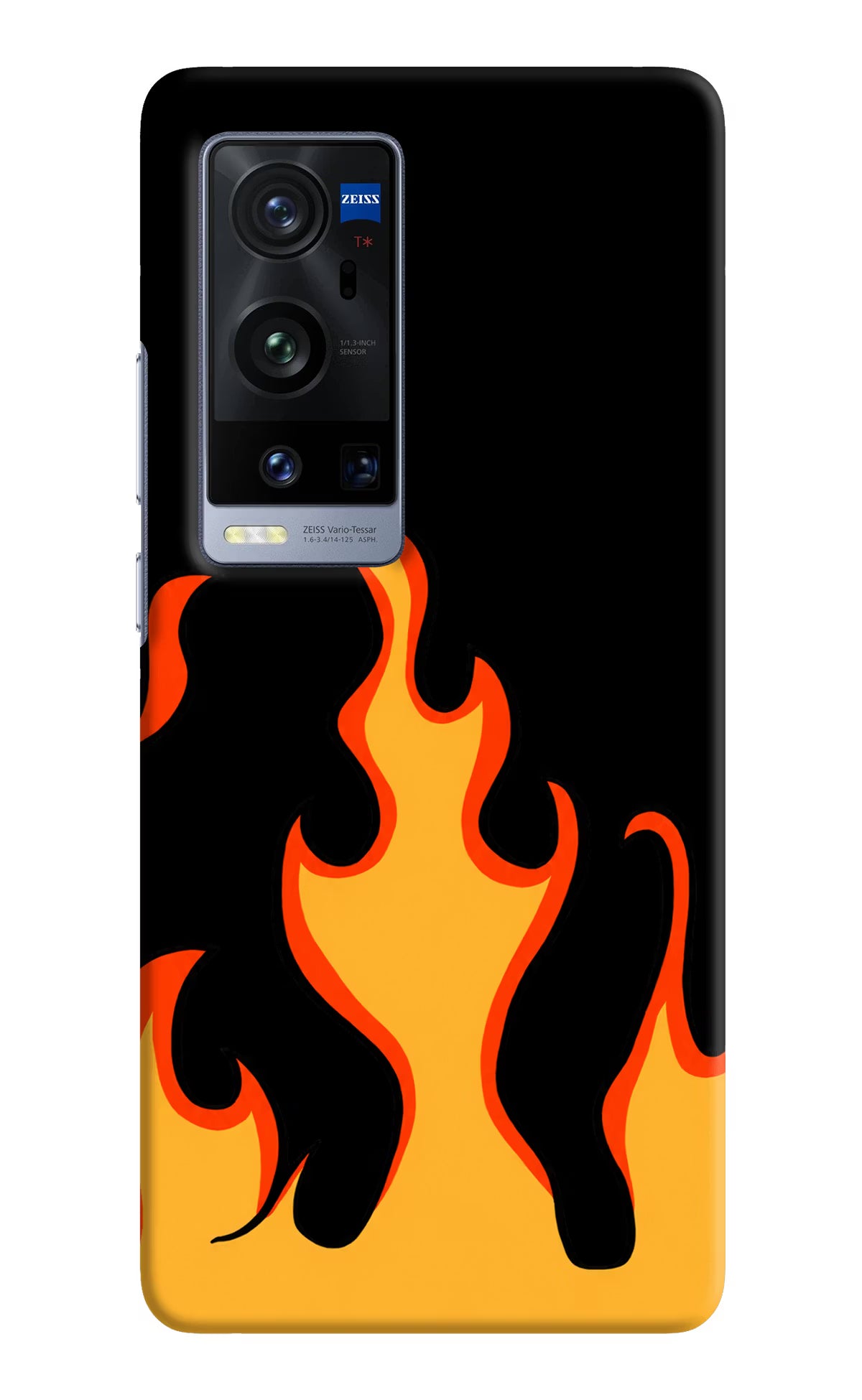 Fired Up – Black Vivo X60 Pro+ Hard Case Back Cover by Casekaro