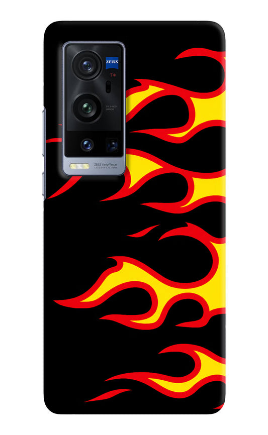 Side Sweep Flames Vivo X60 Pro+ Hard Case Back Cover by Casekaro