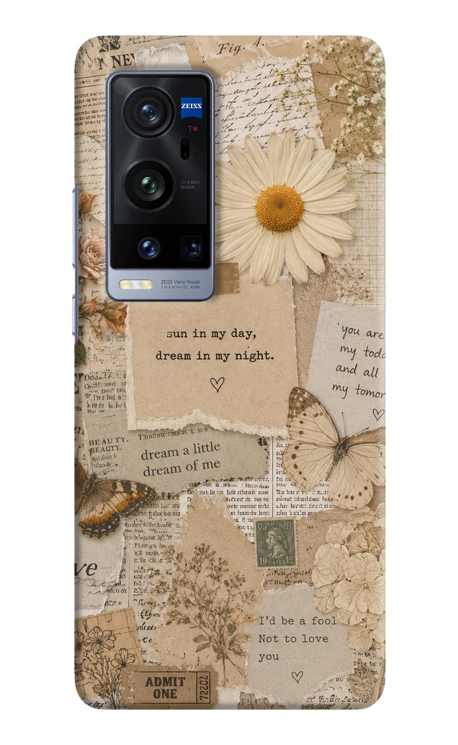 Vintage case Vivo X60 Pro+ Back Cover, Hard case
