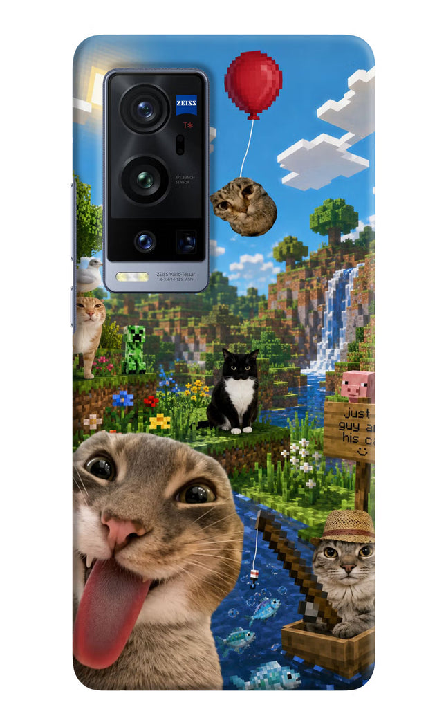 Minecraft Cat Chaos Vivo X60 Pro+ Hard Case Back Cover by Casekaro