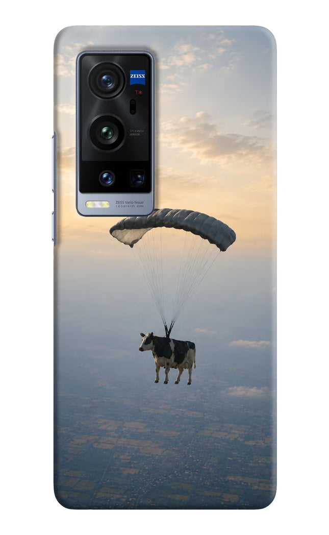 Skydiving Cow Vivo X60 Pro+ Hard Case Back Cover by Casekaro