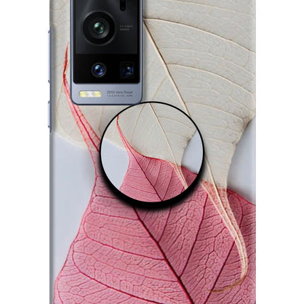 White Pink Leaf Vivo X60 Pro+ Pop Case by Casekaro