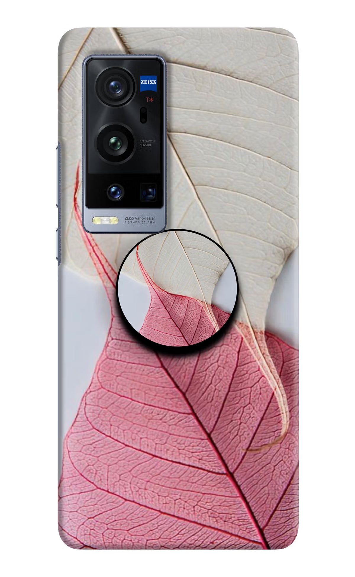 White Pink Leaf Vivo X60 Pro+ Pop Case by Casekaro