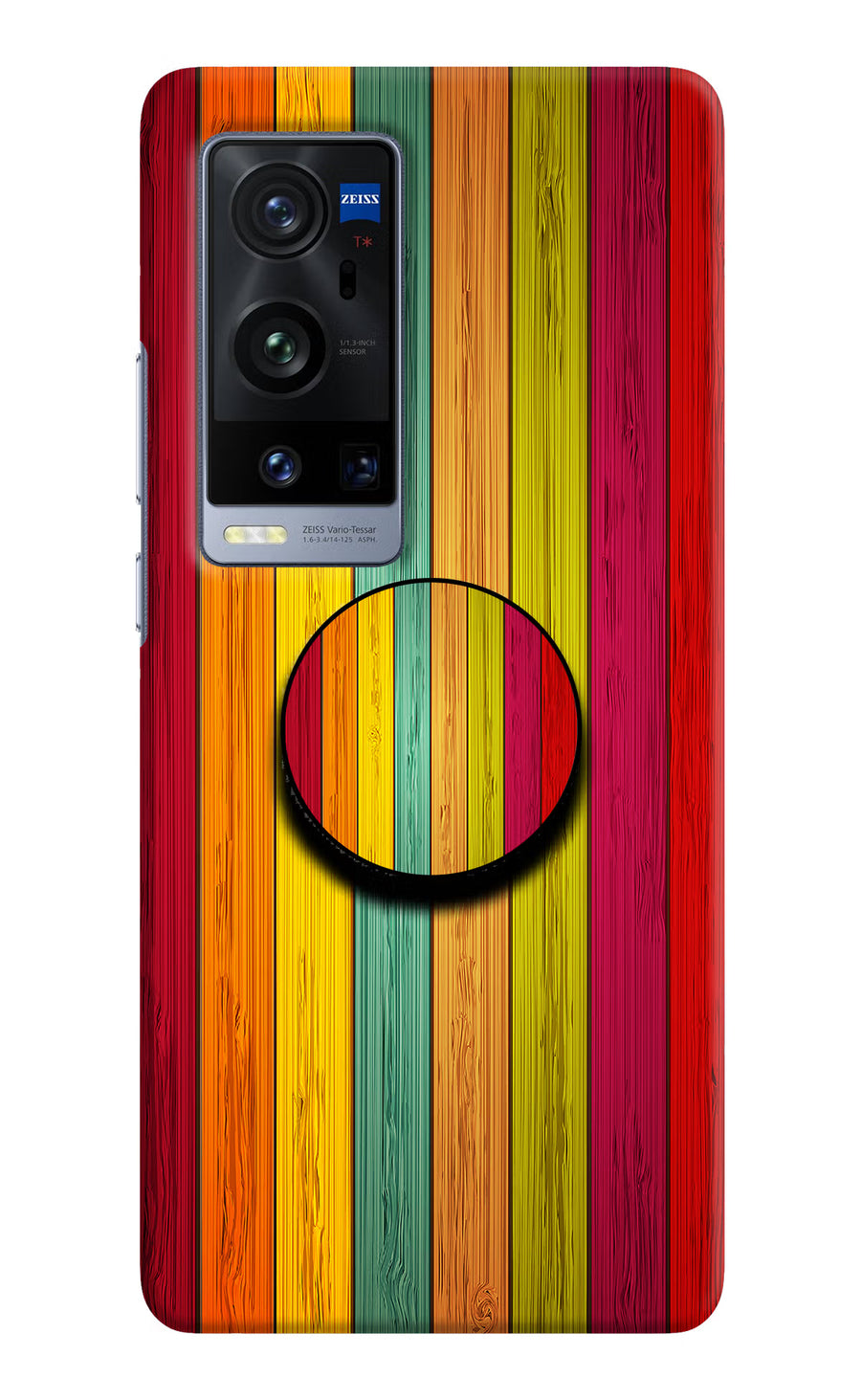 Multicolor Wooden Vivo X60 Pro+ Pop Case, Hard case