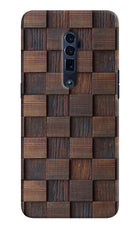Wooden Cube Design Oppo Reno 10x Zoom Hard Case Back Cover by Casekaro