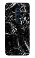 Black Marble Texture Oppo Reno 10x Zoom Hard Case Back Cover by Casekaro