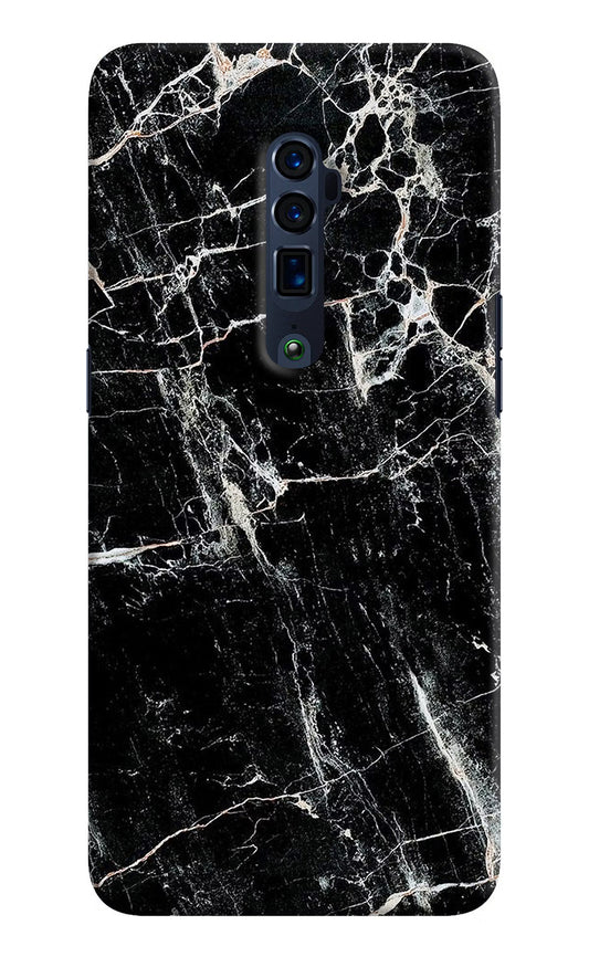 Black Marble Texture Oppo Reno 10x Zoom Hard Case Back Cover by Casekaro