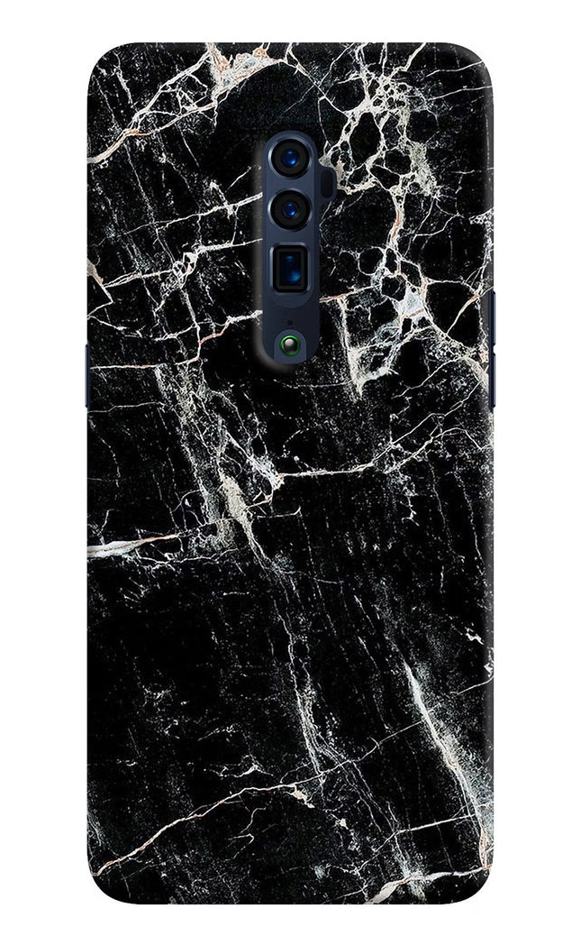 Black Marble Texture Oppo Reno 10x Zoom Hard Case Back Cover by Casekaro
