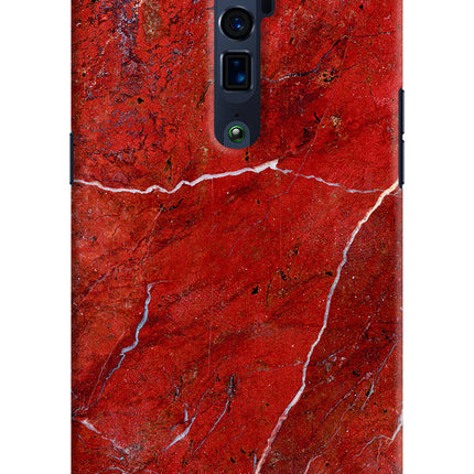 Red Marble Design Oppo Reno 10x Zoom Hard Case Back Cover by Casekaro