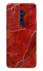 Red Marble Design Oppo Reno 10x Zoom Hard Case Back Cover by Casekaro