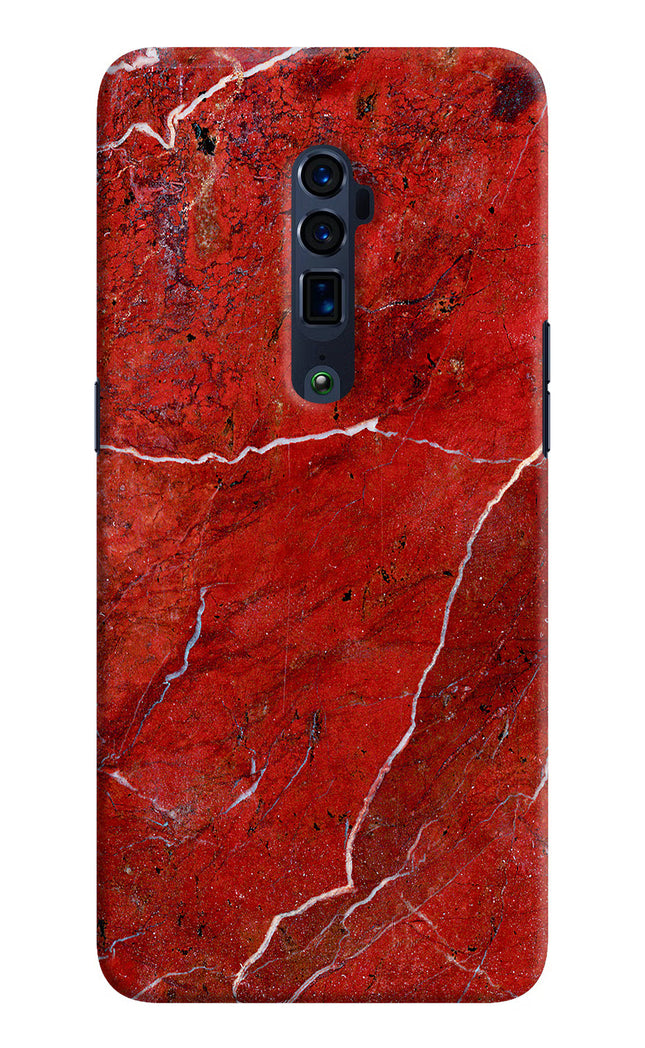 Red Marble Design Oppo Reno 10x Zoom Hard Case Back Cover by Casekaro
