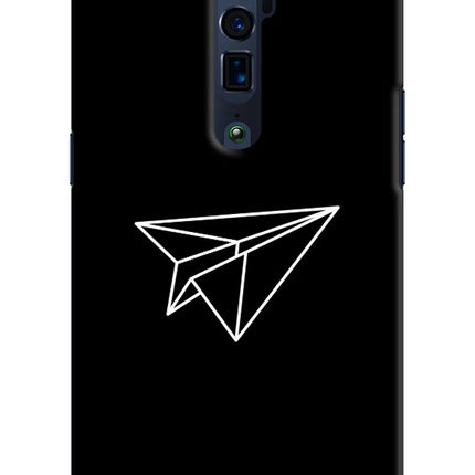 Paper Plane White Oppo Reno 10x Zoom Hard Case Back Cover by Casekaro