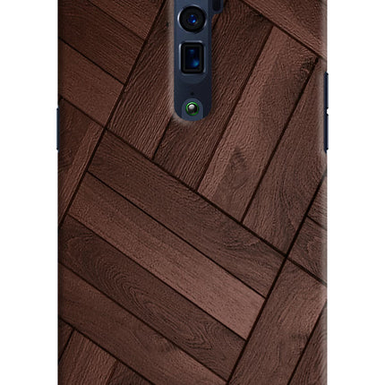 Wooden Texture Design Oppo Reno 10x Zoom Hard Case Back Cover by Casekaro
