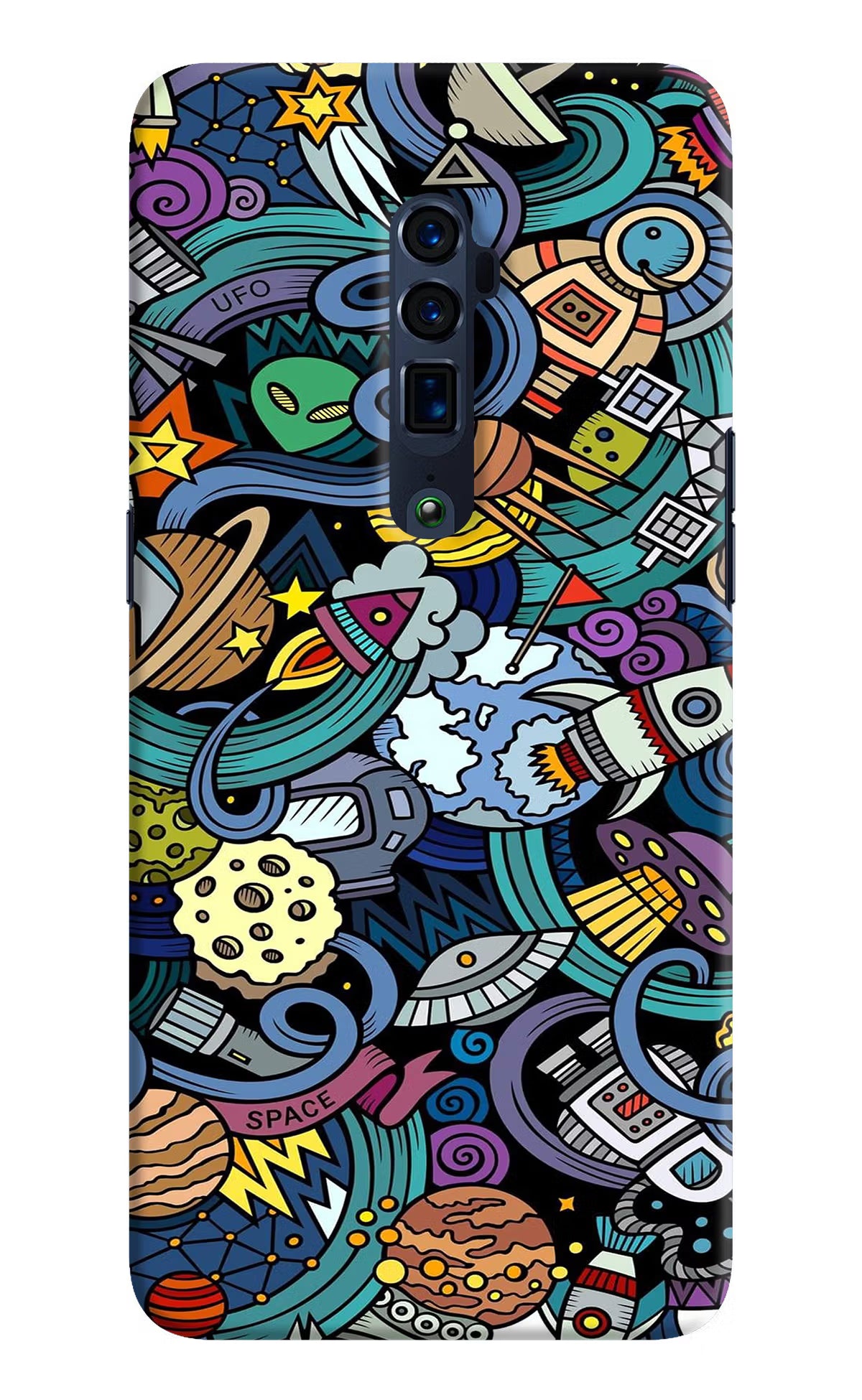 Space Abstract Oppo Reno 10x Zoom Hard Case Back Cover by Casekaro